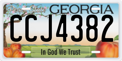 GA license plate CCJ4382