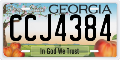GA license plate CCJ4384