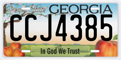 GA license plate CCJ4385
