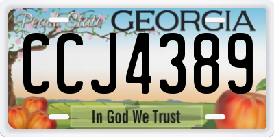 GA license plate CCJ4389