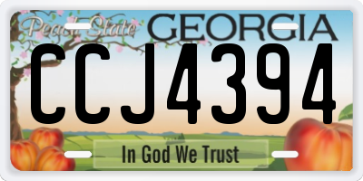GA license plate CCJ4394
