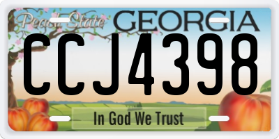 GA license plate CCJ4398