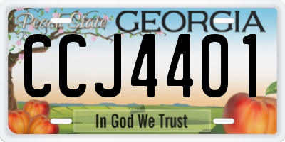 GA license plate CCJ4401