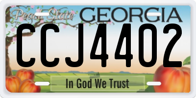 GA license plate CCJ4402