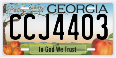 GA license plate CCJ4403