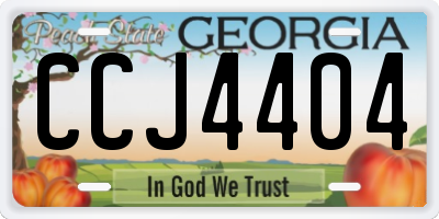 GA license plate CCJ4404