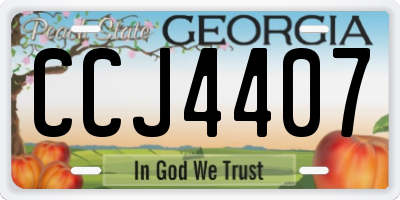 GA license plate CCJ4407