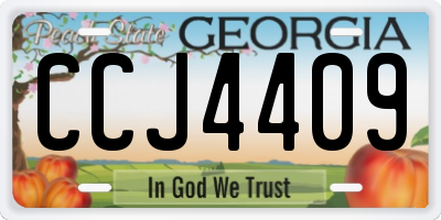 GA license plate CCJ4409