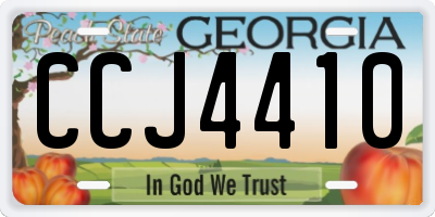 GA license plate CCJ4410