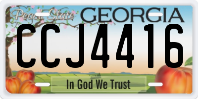 GA license plate CCJ4416