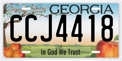 GA license plate CCJ4418