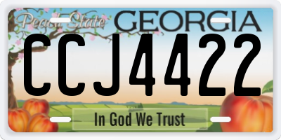 GA license plate CCJ4422