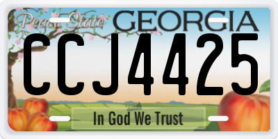 GA license plate CCJ4425