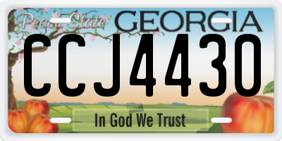 GA license plate CCJ4430