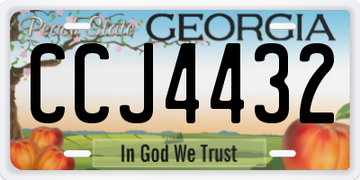 GA license plate CCJ4432