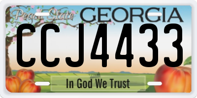 GA license plate CCJ4433