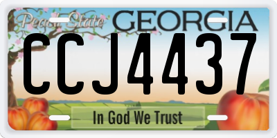 GA license plate CCJ4437