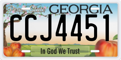 GA license plate CCJ4451