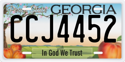 GA license plate CCJ4452