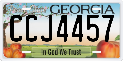 GA license plate CCJ4457