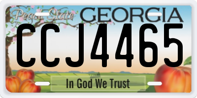 GA license plate CCJ4465