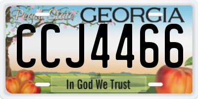 GA license plate CCJ4466