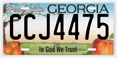 GA license plate CCJ4475