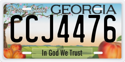 GA license plate CCJ4476