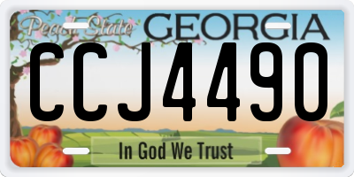 GA license plate CCJ4490