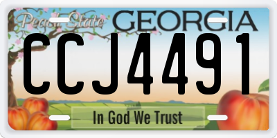 GA license plate CCJ4491