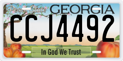GA license plate CCJ4492