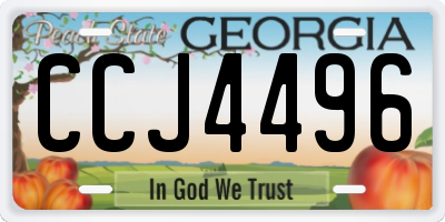 GA license plate CCJ4496