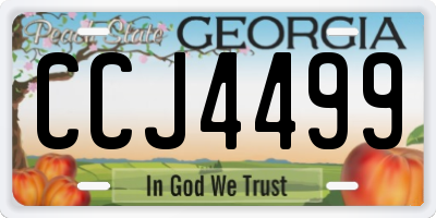 GA license plate CCJ4499