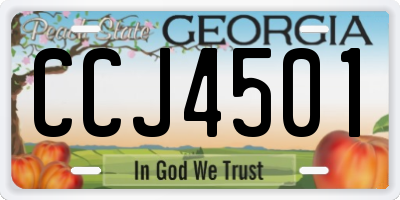 GA license plate CCJ4501
