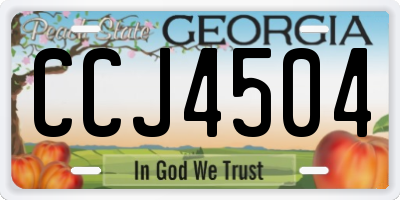 GA license plate CCJ4504