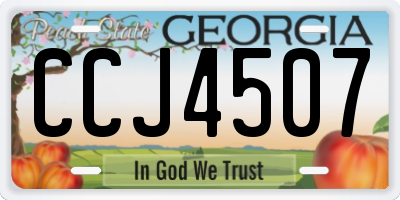 GA license plate CCJ4507