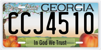 GA license plate CCJ4510