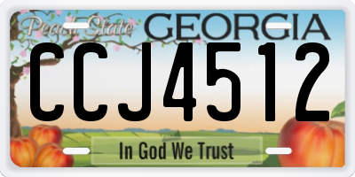GA license plate CCJ4512