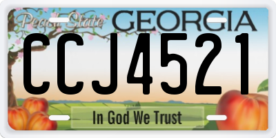 GA license plate CCJ4521