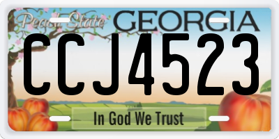 GA license plate CCJ4523