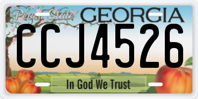 GA license plate CCJ4526