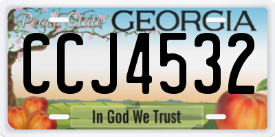 GA license plate CCJ4532