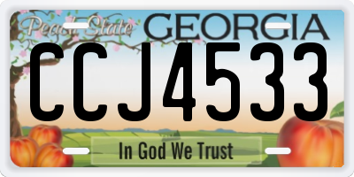 GA license plate CCJ4533
