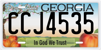 GA license plate CCJ4535
