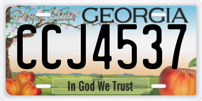 GA license plate CCJ4537