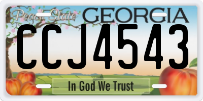 GA license plate CCJ4543