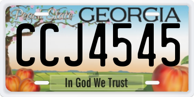 GA license plate CCJ4545