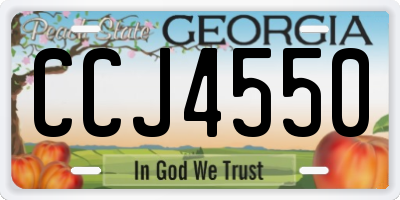 GA license plate CCJ4550