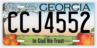 GA license plate CCJ4552