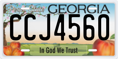 GA license plate CCJ4560